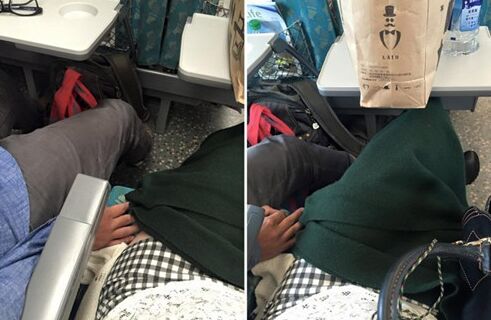 女模围巾遮大腿 遭邻座男子掀起摸腿